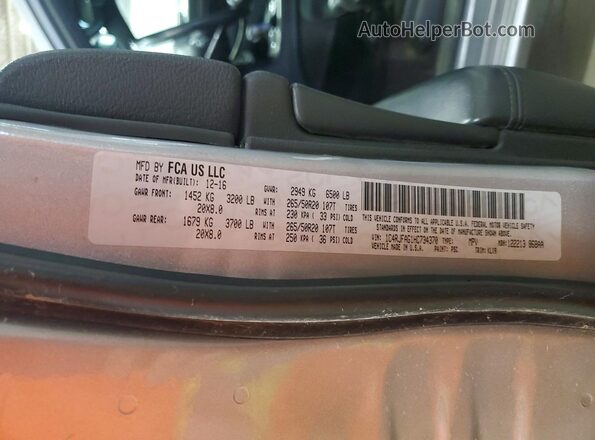 1C4RJFAG1HC734370 2017 JEEP GRAND Gray Вид наклейки з VIN-кодом