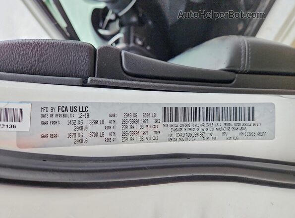 1C4RJFAG6KC594887 2019 JEEP GRAND Белый Вид подкапотного пространства