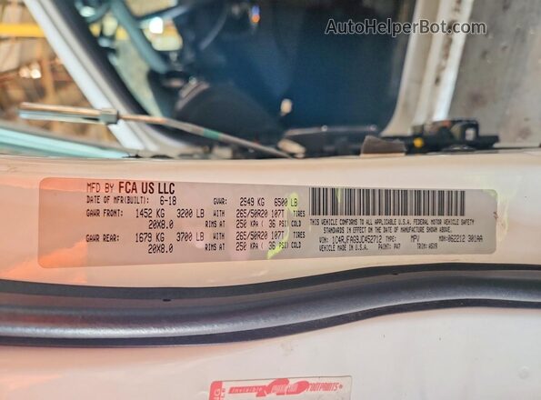 1C4RJFAG9JC452712 2018 JEEP GRAND White სალონის 360-გრადუსიანი ხედი
