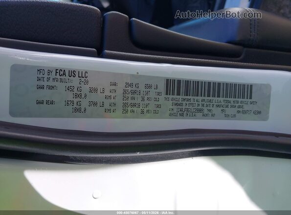 1C4RJFBG1LC299891 2020 JEEP GRAND CHEROKEE Белый Вид подкапотного пространства
