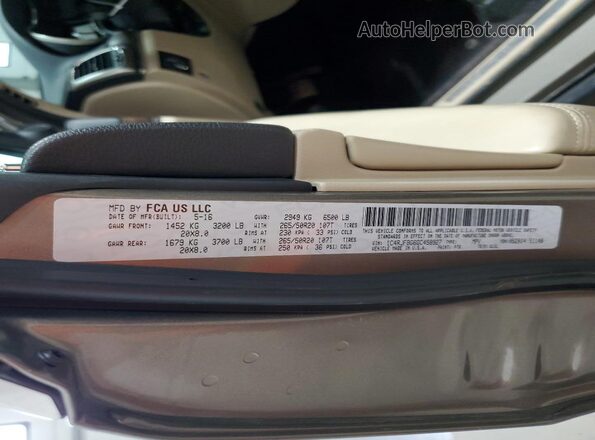 1C4RJFBG6GC458927 2016 JEEP GRAND Коричневый Вид наклейки с VIN-кодом