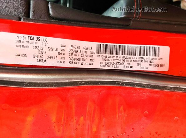 1C4RJFLG4HC778506 2017 JEEP GRAND Red სალონის 360-გრადუსიანი ხედი