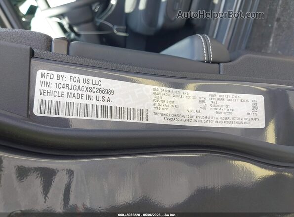 1C4RJGAGXSC266989 2025 JEEP GRAND CHEROKEE Серый Вид подкапотного пространства