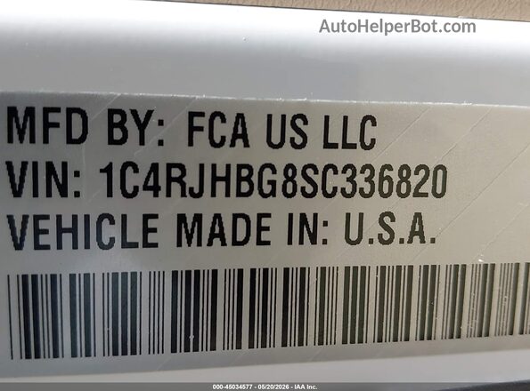 1C4RJHBG8SC336820 2025 JEEP GRAND CHEROKEE Белый Вид подкапотного пространства