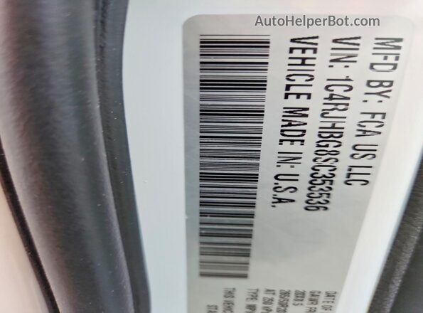 1C4RJHBG8SC353536 2025 JEEP GRAND Белый Вид наклейки с VIN-кодом