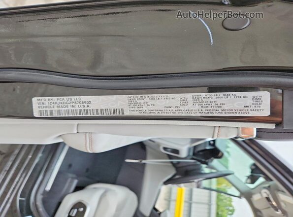 1C4RJKDG2P8708902 2023 JEEP GRAND Черный Вид наклейки с VIN-кодом