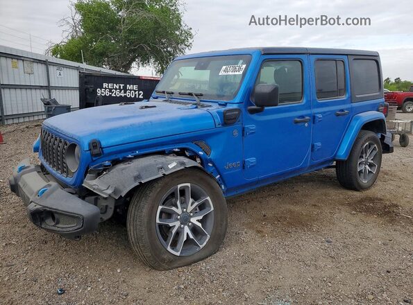 1C4RJXN64RW228930 2024 JEEP WRANGLER Синий Передняя левая четверть