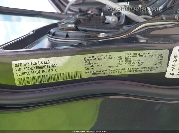 1C4RJYB69RC117009 2024 JEEP GRAND CHEROKEE 4XE Gray Widok komory silnika
