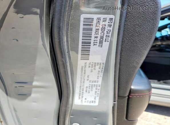 1C4SDHCTXMC608727 2021 DODGE DURANGO Gray Vista de la etiqueta del VIN