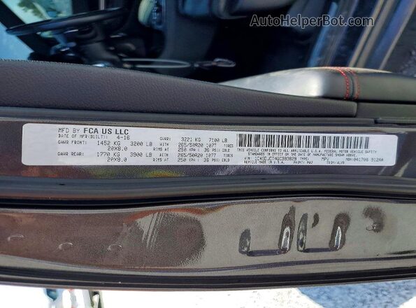 1C4SDJCT4GC383829 2016 CHRYSLER OTHER Gray Вид наклейки з VIN-кодом