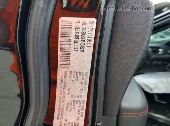 1C4SDJCT4SC503248 2025 DODGE DURANGO Black Vista de la etiqueta del VIN