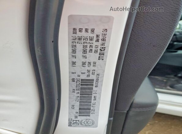1C4SDJCT5KC617355 2019 DODGE DURANGO White VIN კოდის სტიკერის ხედი