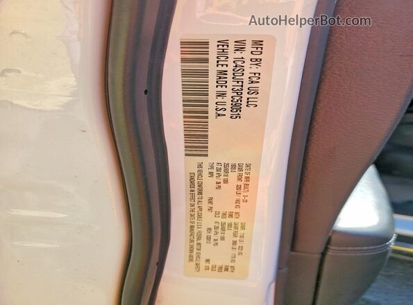1C4SDJFT3PC590515 2023 DODGE DURANGO Белый Вид наклейки с VIN-кодом