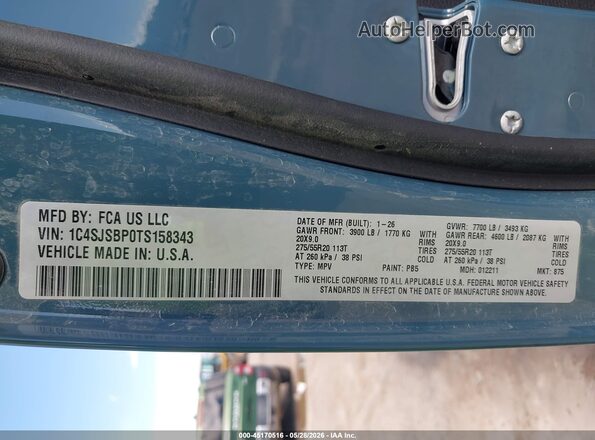 1C4SJSBP0TS158343 2026 JEEP GRAND WAGONEER L Blue Widok komory silnika