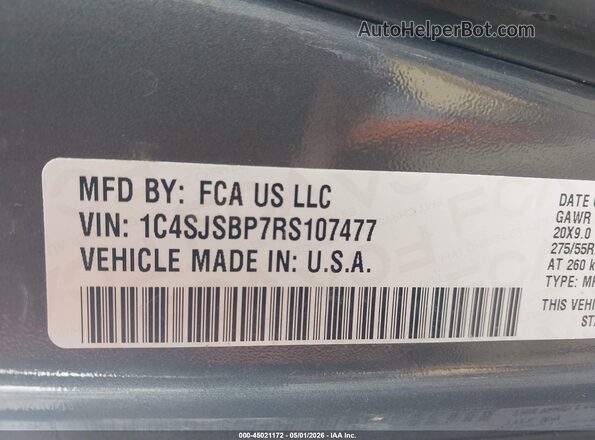 1C4SJSBP7RS107477 2024 JEEP WAGONEER L Серебряный Вид подкапотного пространства