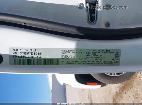 1C4SJSBP7SS513619 2025 JEEP WAGONEER L White Շարժիչի բաժամունքի տեսք