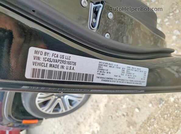 1C4SJVAP2RS160736 2024 JEEP WAGONEER Black Widok naklejki z numerem VIN