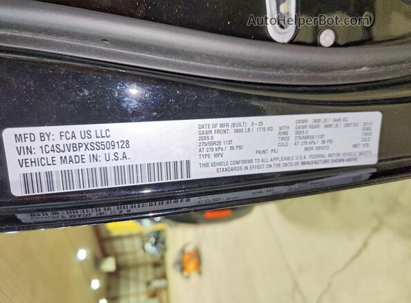 1C4SJVBPXSS509128 2025 JEEP WAGONEER Черный Вид наклейки с VIN-кодом