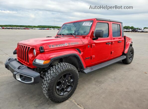 1C6HJTAG3PL553349 2023 JEEP GLADIATOR Red წინა მარცხენა ხედი სამი მეოთხედიდან
