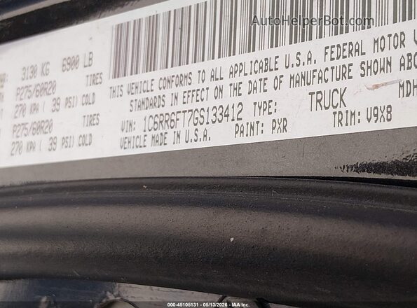 1C6RR6FT7GS133412 2016 RAM 1500 Black Widok komory silnika