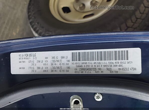 1C6RR6KG4KS657229 2019 RAM 1500 CLASSIC Navy Вид подкапотного пространства