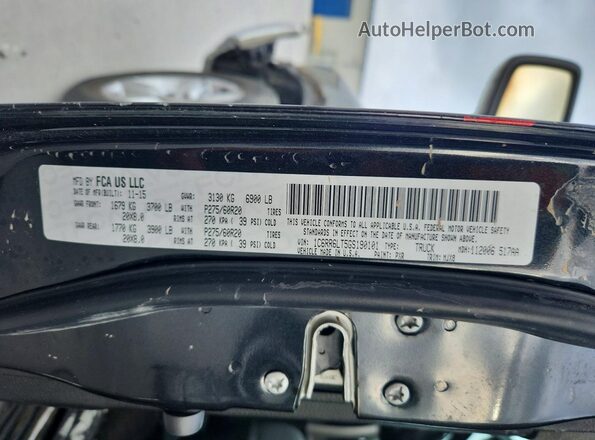 1C6RR6LT5GS190101 2016 RAM 1500 Black VIN sticker view