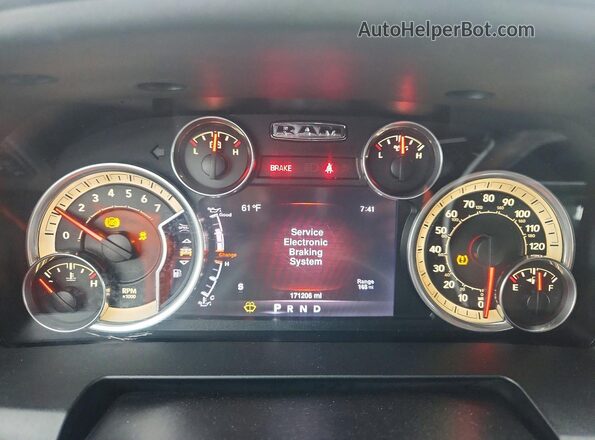 1C6RR6LT5GS190101 2016 RAM 1500 Black Instrument cluster view