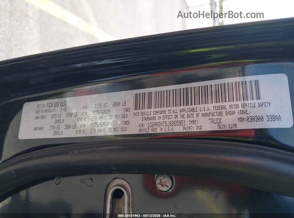 1C6RR6NT5JS265951 2018 RAM 1500 Black Engine compartment view