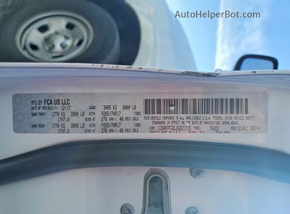 1C6RR7FG5JS221715 2018 RAM 1500 White Widok naklejki z numerem VIN