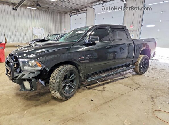 1C6RR7MT3JS145864 2018 RAM 1500 Черный Передняя левая четверть