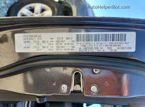 1C6RR7SM2GS173286 2016 RAM 1500 Charcoal Вид підкапотного простору