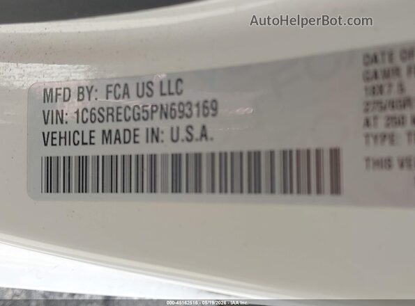 1C6SRECG5PN693169 2023 RAM 1500 Белый Вид подкапотного пространства
