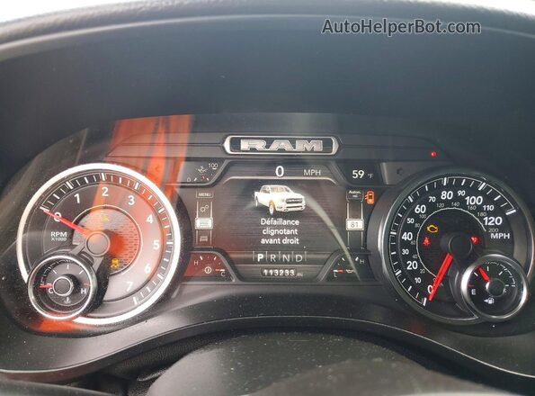1C6SRFFT3LN419994 2020 RAM 1500 White Вид щитка приладів