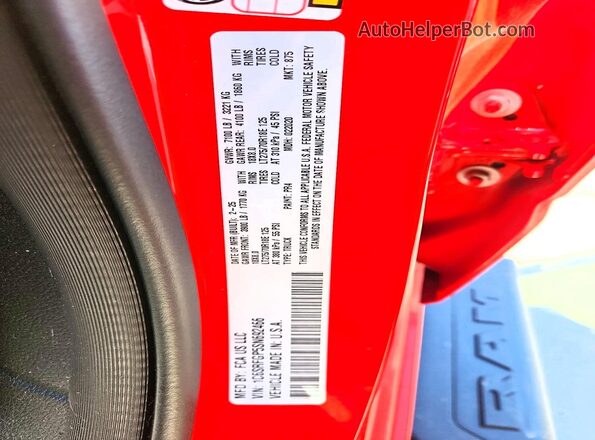 1C6SRFGP5SN692466 2025 RAM 1500 Красный Вид подкапотного пространства