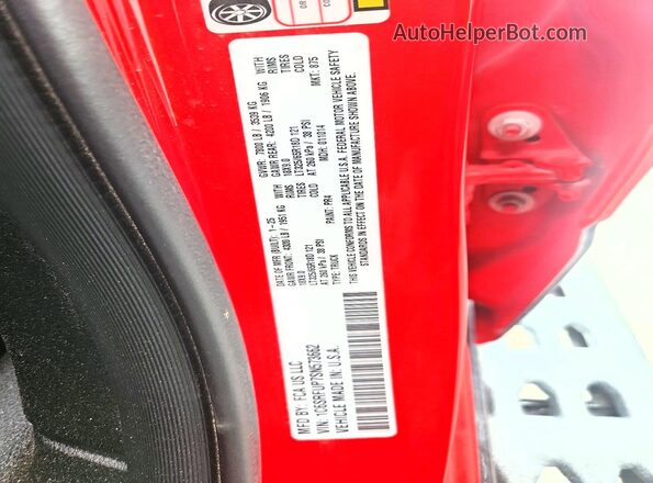 1C6SRFUP7SN573662 2025 RAM 1500 Красный Вид наклейки с VIN-кодом