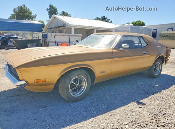 1F01F143439 1971 FORD MUSTANG Gold წინა მარცხენა ხედი სამი მეოთხედიდან