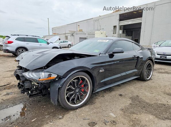 1FA6P8CF1M5155191 2021 FORD MUSTANG Черный Передняя левая четверть