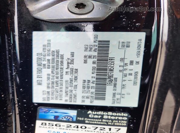 1FA6P8CF1M5155191 2021 FORD MUSTANG Черный Вид подкапотного пространства