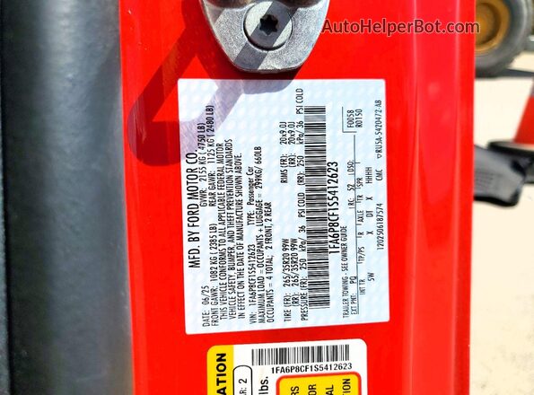 1FA6P8CF1S5412623 2025 FORD MUSTANG Red Engine compartment view