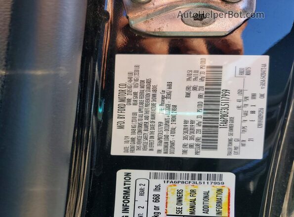 1FA6P8CF3L5117959 2020 FORD MUSTANG Black Widok komory silnika