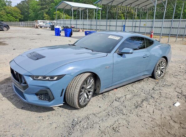 1FA6P8CF3R5433337 2024 FORD MUSTANG Синий Передняя левая четверть