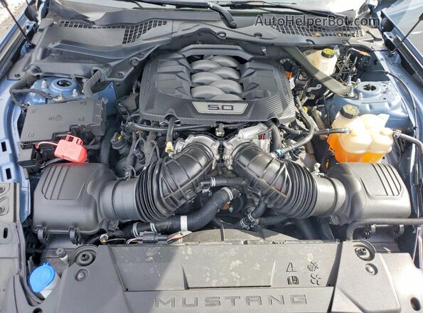 1FA6P8CF3R5433337 2024 FORD MUSTANG Синий Вид задней части салона