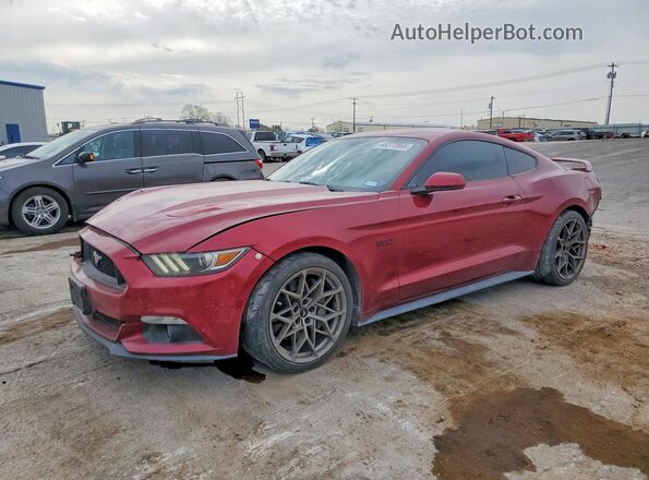 1FA6P8CF7G5267529 2016 FORD MUSTANG Красный Передняя левая четверть