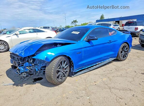 1FA6P8CF7M5151890 2021 FORD MUSTANG Blue Vista tres cuartos delantera izquierda