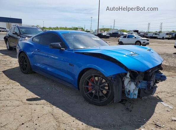 1FA6P8CF7M5151890 2021 FORD MUSTANG Blue Delantero derecho