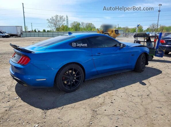 1FA6P8CF7M5151890 2021 FORD MUSTANG Blue Trasero derecho
