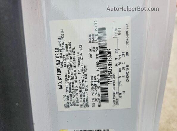 1FA6P8CF8N5136302 2022 FORD MUSTANG White Widok komory silnika