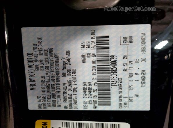 1FA6P8CF8R5400799 2024 FORD MUSTANG Черный Вид подкапотного пространства