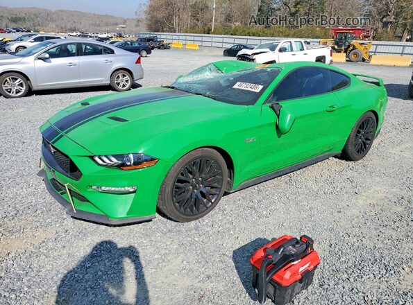 1FA6P8CF9K5200567 2019 FORD MUSTANG Зеленый Передняя левая четверть