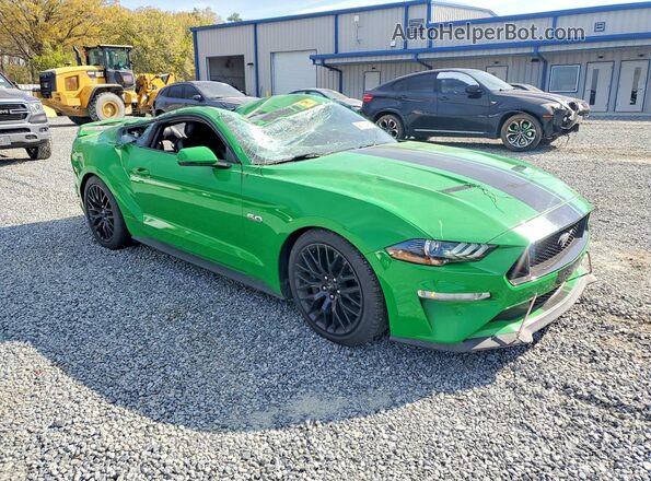 1FA6P8CF9K5200567 2019 FORD MUSTANG Зеленый Передняя правая четверть